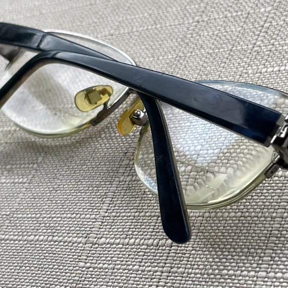 Liz Claiborne Men Eyeglasses Frame Navy Blue/Gunmetal Half Rim Glasses 53[]18 - Picture 5 of 12